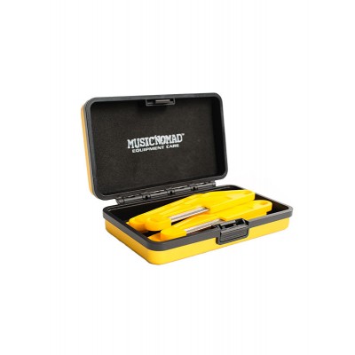MN673 6 DIAMOND FILES WITH REMOVABLE HANDLE FOR BASS, METAL CASE - MEDIUM/LIGHT STRINGS