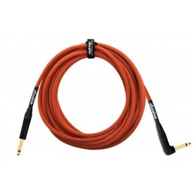 CABLE GUITARE 10M ORANGE COUDE