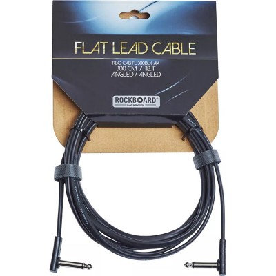 ROCKBOARD Flat Instrument Cable, 3 M, Angled/Angled - Black