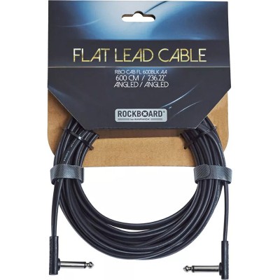 Câble Instrument Plat, 6 M, Coudé/Coudé - Black