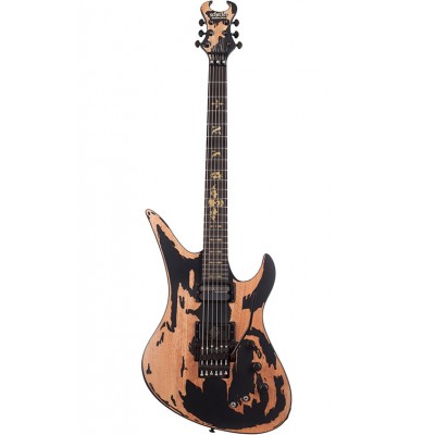 SCHECTER Synyster Gates Custom Relic Floyd-Rose, Sustainiac Pickup - Distressed Satin Black