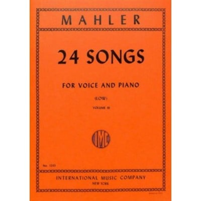 IMC MAHLER GUSTAV - 24 SONGS VOL.3 - LOW VOICE 
