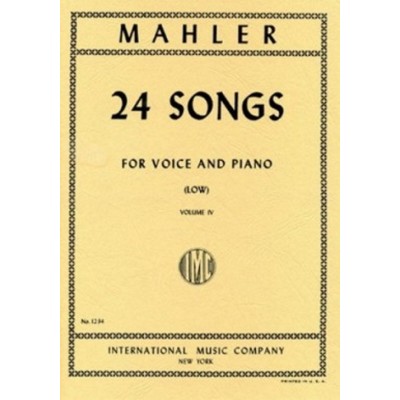 MAHLER GUSTAV - 24 SONGS VOL.4 - LOW VOICE 