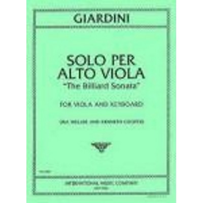 IMC GIARDINI - SOLO PER ALTO VIOLA ("THE BILLIARD SONATA")