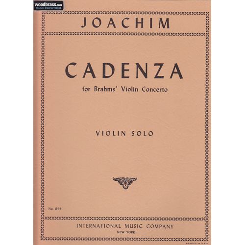Sheet Music Joachim Joseph Cadenza For Brahms' Violin Concerto