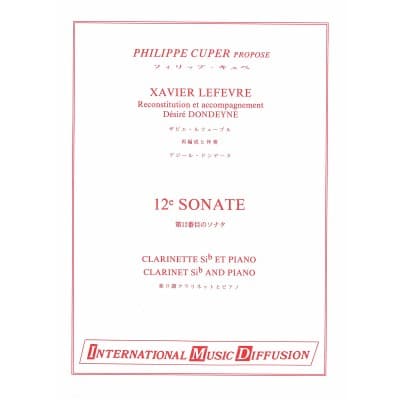 LEFEVRE - 12 SONATE - CLARINETTE and PIANO