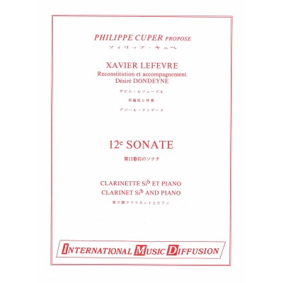 IMD ARPEGES Lefevre - 12° Sonate - Clarinette & Piano