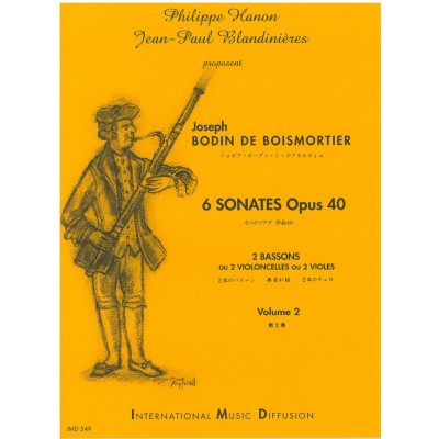 BOISMORTIER - 6 SONATES OP 40 VOL 2 - 2 BASSONS OU 2 CELLOS OU 2 VIOLES