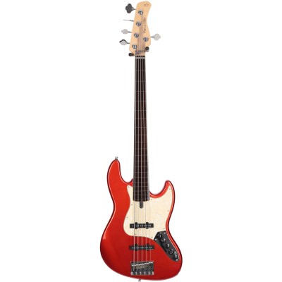 V7 ALDER-5 FL BMR V2  BRIGHT METALLIC RED FRETLESS