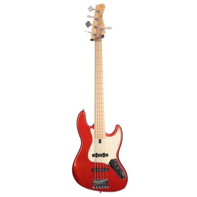 V7 SWAMP ASH-5 FL BMR V2  BRIGHT METALLIC RED FRETLESS