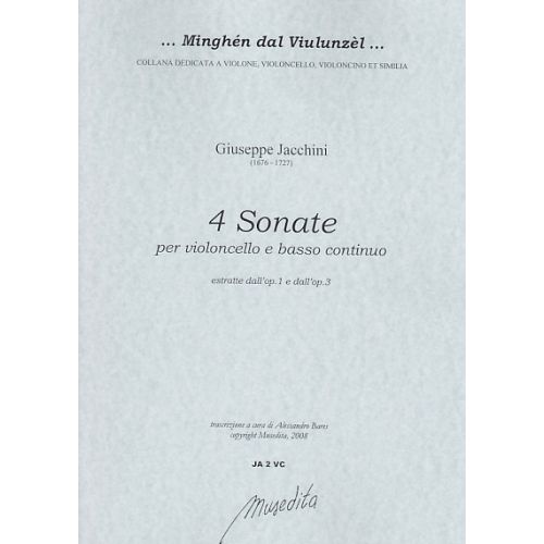 MUSEDITA JACCHINI GIUSEPPE MARIA - 4 SONATE - VIOLONCELLE