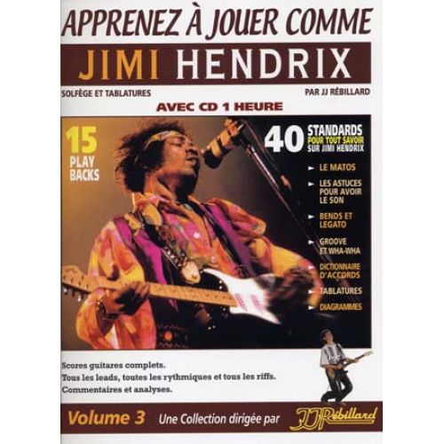 APPRENEZ A JOUER COMME JIMI HENDRIX + CD - GUITARE