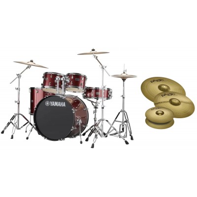 PACK RYDEEN STAGE 22 BURGUNDY GLITTER + HARDWARE + CYMBALES PAISTE