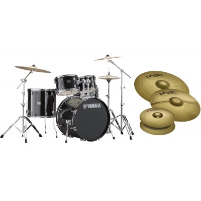 PACK RYDEEN STAGE 22 BLACK GLITTER + HARDWARE + CYMBALES PAISTE