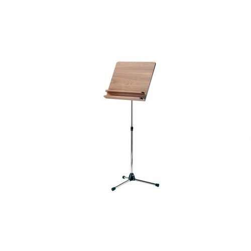 11831-000-01 ORCHESTRA MUSIC STAND NICKEL STAND WITH WALNUT WOODEN DESK