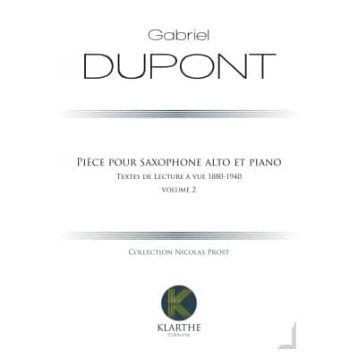 DUPONT GABRIEL - PIECE POUR SAXOPHONE ALTO & PIANO