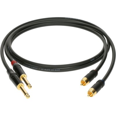 KLOTZ SUPERIOR RCA CABLE 3M 2 UNITS RCA - JACK 2P GOLD CONTACT