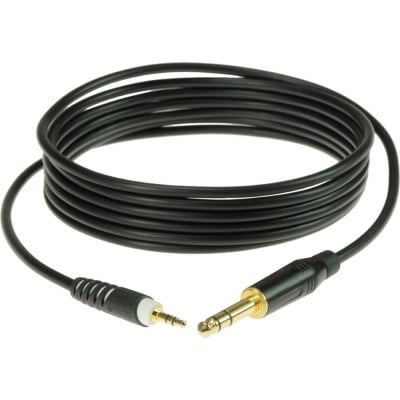 STEREO-CABLE BLACK 3M JACK 3P - MINI JACK 3P GOLD CONTACT