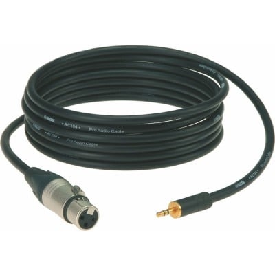 CONNECTION-CABLE BLACK 1,5M XLR 3 FEMALE - MINI JACK 3P GOLD CONTACT