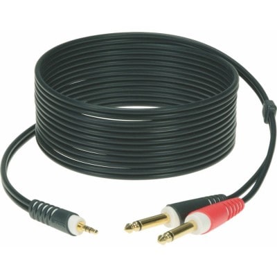 KLOTZ CABLE Y NOIR 3M MINI JACK 3P - 2X JACK 2P CONTACT EN OR