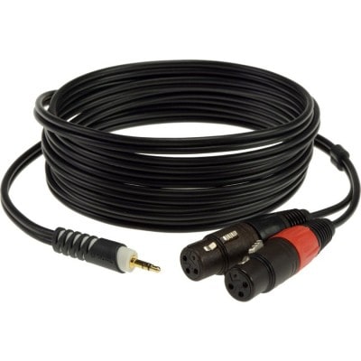 CABLE Y 1 M MINI JACK 3P - 2XLR FEMELLE 