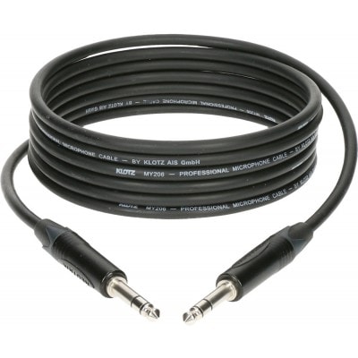 Klotz B-4 Cable Patch Noir 0,3m Jack 3p - Jack 3p Contacts En Or