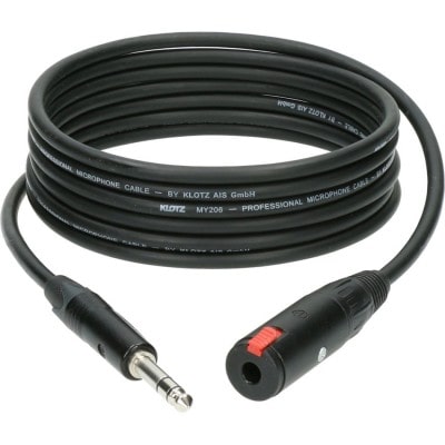 KLOTZ EXTENSION CABLE BLACK 3M JACK 3P - SOCKET 3P 