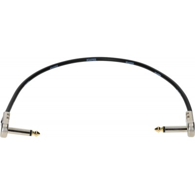 KLOTZ Black Pedal Patch Cable 40 cm Elbow, Gold-Plated Ends