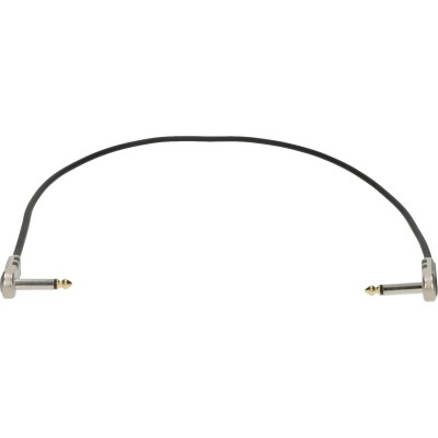 Cable Patch Pedale Noir 60 Cm Coude, Embouts Plaque Or