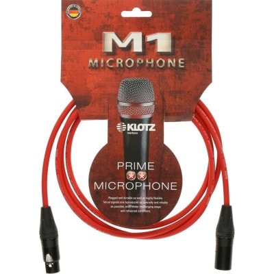 KLOTZ M1 MIC CABLE ROUGE 10M XLR 3P. FEMELLE MALE NEUTRIK