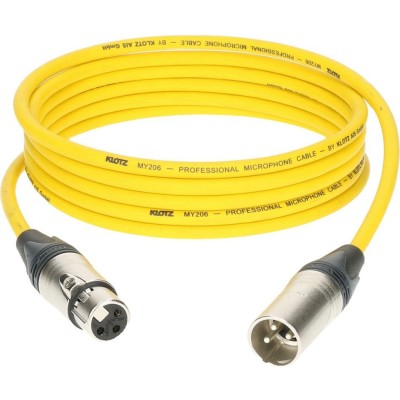 KLOTZ M1 MIC CABLE YELLOW 10M XLR 3P. F/M NEUTRIK