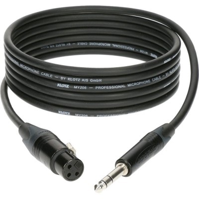 Klotz M1 Mic Cable Noir 5m Xlr 3 Femelle - Jack 3p Connecteur Metal, Noir
