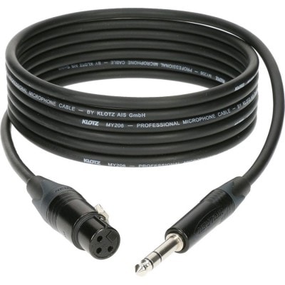 CABLE MICRO 2 M XLR FEMELLE - JACK 3P CONNECTEUR METAL,