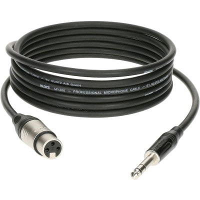 M1 MIC CABLE BLACK 2M XLR 3 FEMALE - JACK 3P KLOTZ