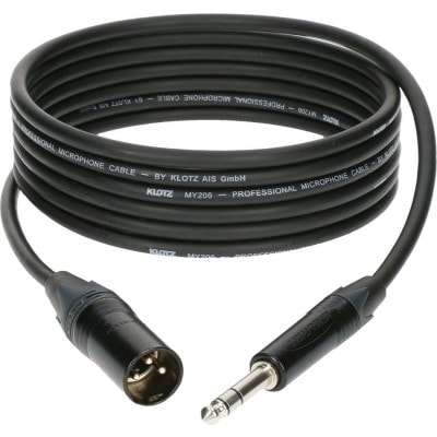 M1 MIC CABLE BLACK 10M XLR 3 MALE - PLUG 3P CONNECTOR METAL, BLACK