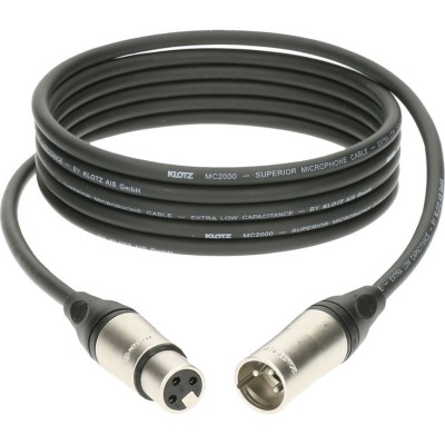 M2 Mic Cable Noir 5M XLR 3P. Femelle Male Klotz