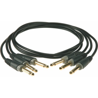 PP-JJ0015 3 PC. PEDAL PATCHER BLACK 15CM JACK 2P./JACK 2P. GOLD 