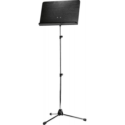 Pupitre D'orchestre Chrom Plateau Bois Noir Haut
