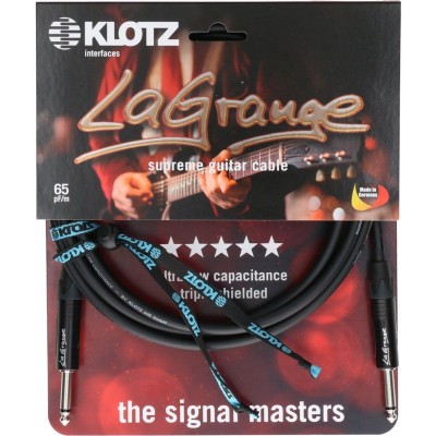 LA-GRANGE INSTR.CABLE BLACK 3M,JACK 2P - JACK 2P