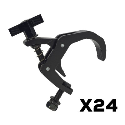 Pack of 24 universal black hooks - Hexagonal nut