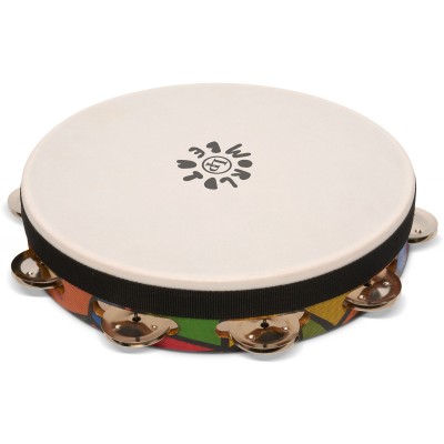 LATIN PERCUSSION Tambourine World Beat Single Row With Head LP7023 10 Inches