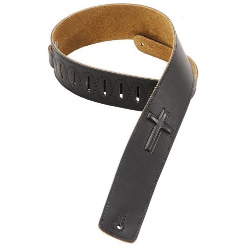 LEVY'S 6,4 CM SOFT CROSS ENGRAVED BLACK
