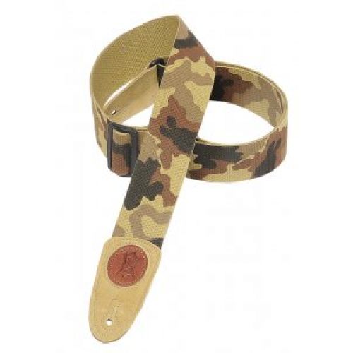 LEVY'S 5 CM COTTON WITH LEVY'S LOGO IN EXTRA LONG LEATHER DESERT CAMO