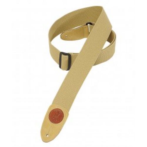 LEVY'S 5 CM COTTON WITH LEVY'S LOGO IN TAN LEATHER