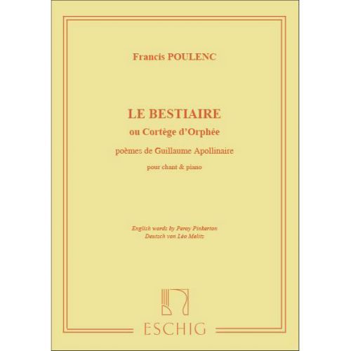 POULENC F. - LE BESTIAIRE - CHANT ET PIANO