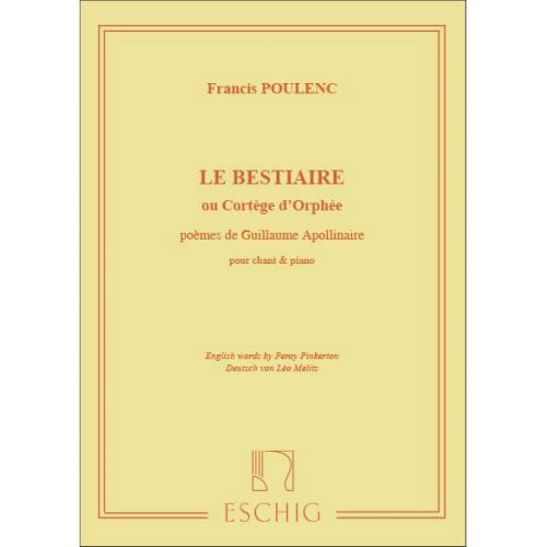 Poulenc F. - Le Bestiaire - Chant et Piano