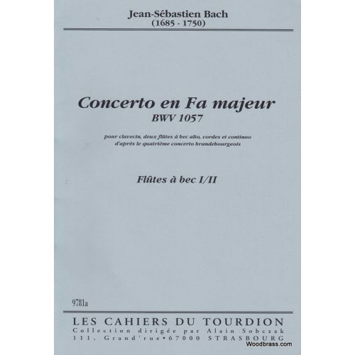 CAHIERS DU TOURDION J.S. - Concerto En Fa Majeur, Bwv 1057 - Conducteur