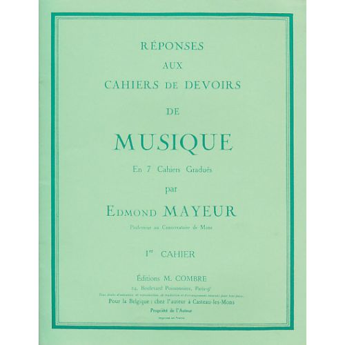 MAYEUR EDMOND - REPONSES AUX CAHIERS DE DEVOIRS VOL.1