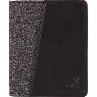 MARSHALL LIFESTYLE Portefeuille Double Jean Gris et Cuir Noir