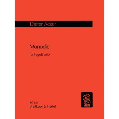 EDITION BREITKOPF ACKER DIETER - MONODIE - BASSOON